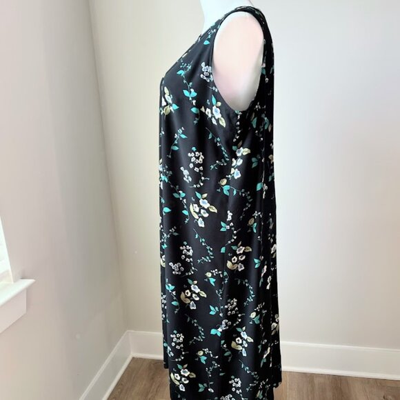 90s Black Floral Dress - Picture 3 of 7